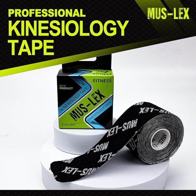 Kinesiology Tape – Waterproof Sports Tape for Pain Relief & Muscle Support | Strong Adhesive, Breathable, Latex-Free, 2in x 16ft Roll | Athletic & Recovery Tape for Knee, Shoulder, Back