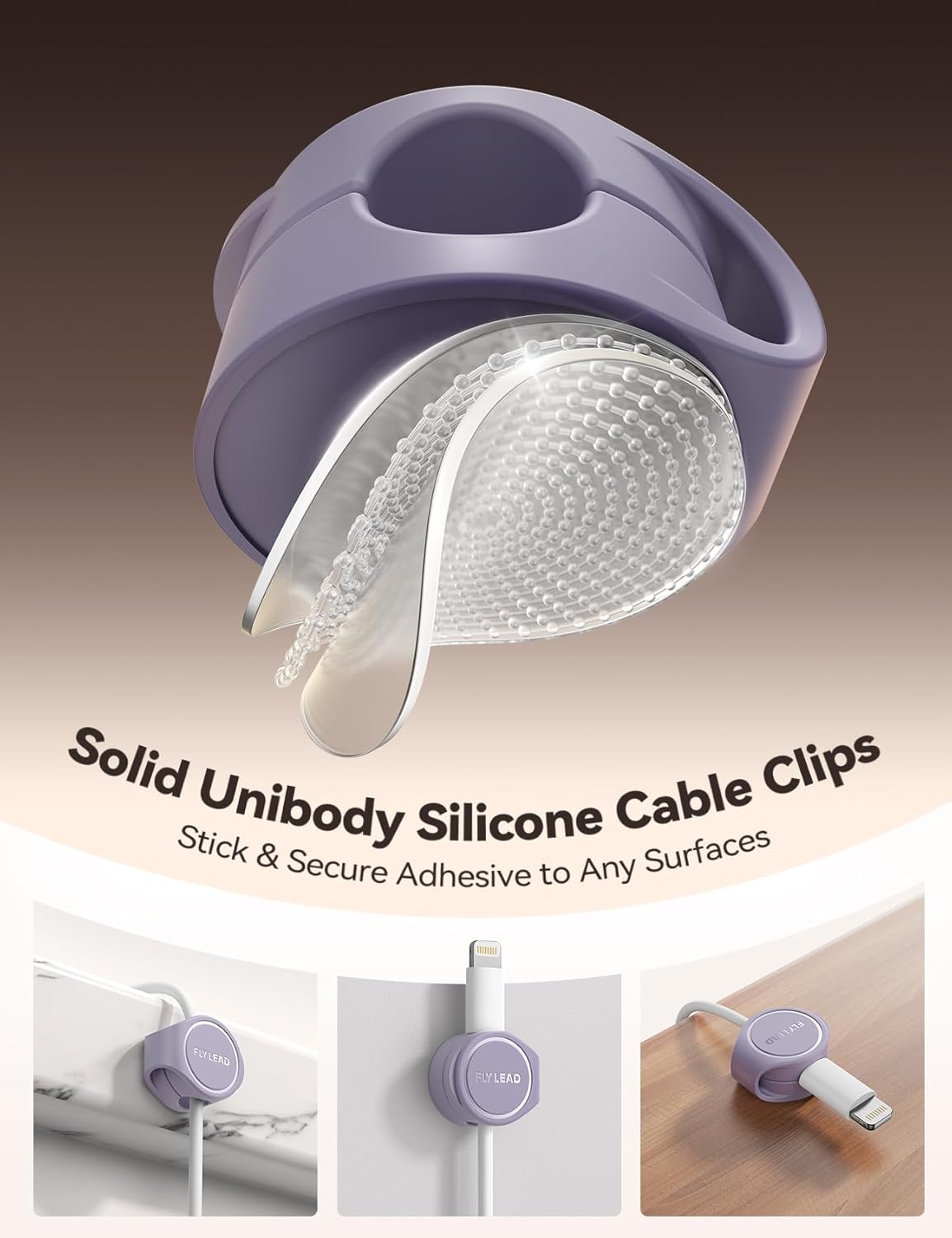 8-Pack Silicone Cord Organizer Magnetic Cable Clips, Adhesive Cable Management Under Desk Wire Hider, FLYLEAD Desktop Cable Organizer for Phone, Office Workspaces Desk Organization Home Accessories