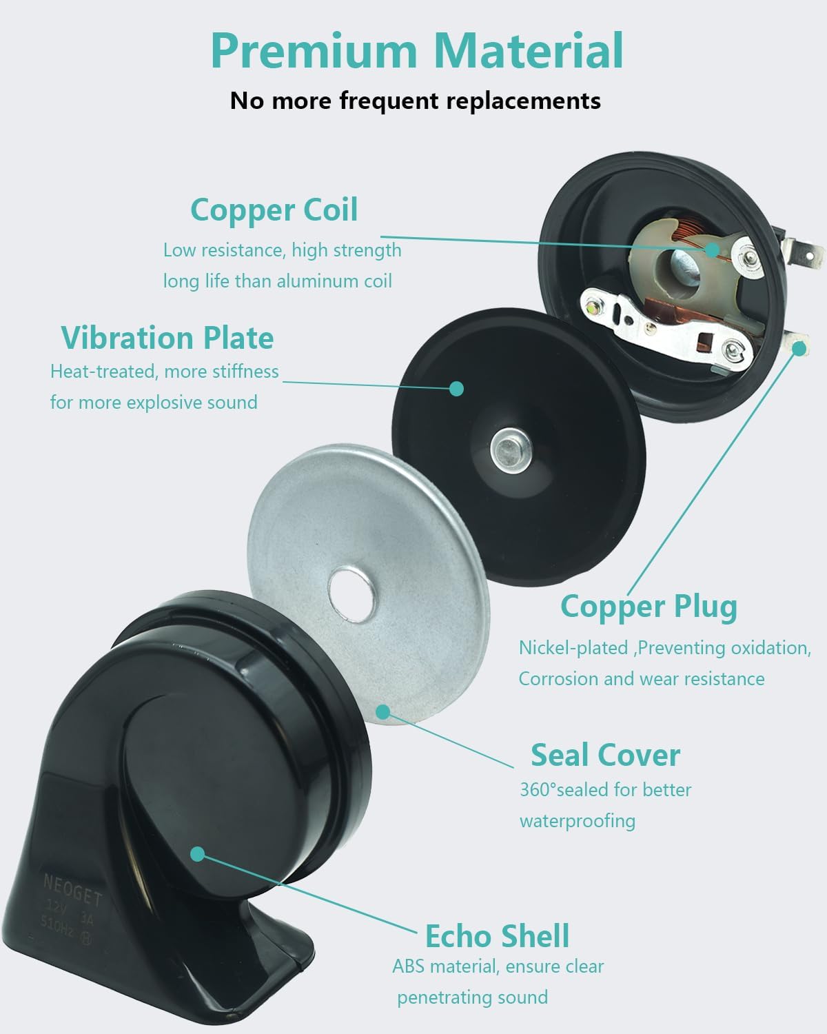 Car Horn Kit for Toyota Lexus,12V Loud Waterproof Auto Horn, High Low Dual Tone 126 Decibel, Replacement for Toyota