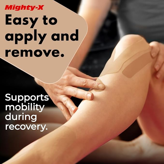 Waterproof Kinesiology Tape - [3 Rolls] - Kinetic Tape - Joints Support & Muscle Pain Relief - 16.4 ft Uncut Knee Tape + 50 Videos - Beige Muscle Tape