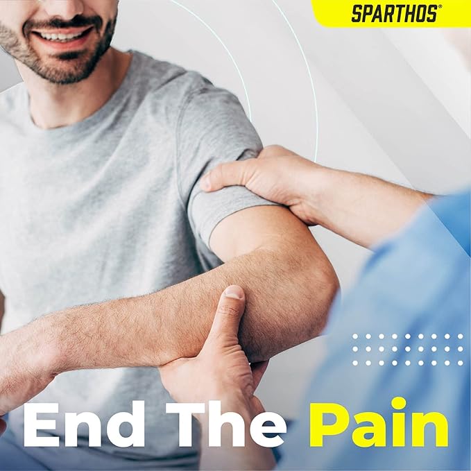 Sparthos Elbow Compression Sleeves (Pair) – Tennis and Golfer's Elbow Support – Elbow Brace for Men and Women – Made from Innovative Breathable Elastic Blend