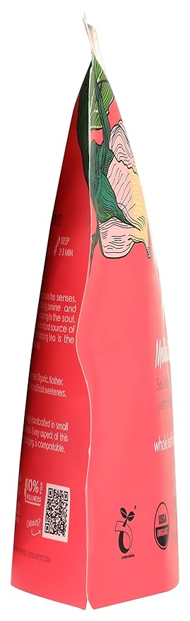 The Tea Spot Organic Meditative Mind Herbal Tea | Blend of White Tea, Jasmine and Rose | Calming & Welness Caffeine Free Elixir |15 tea bags for Gourmet Giftng