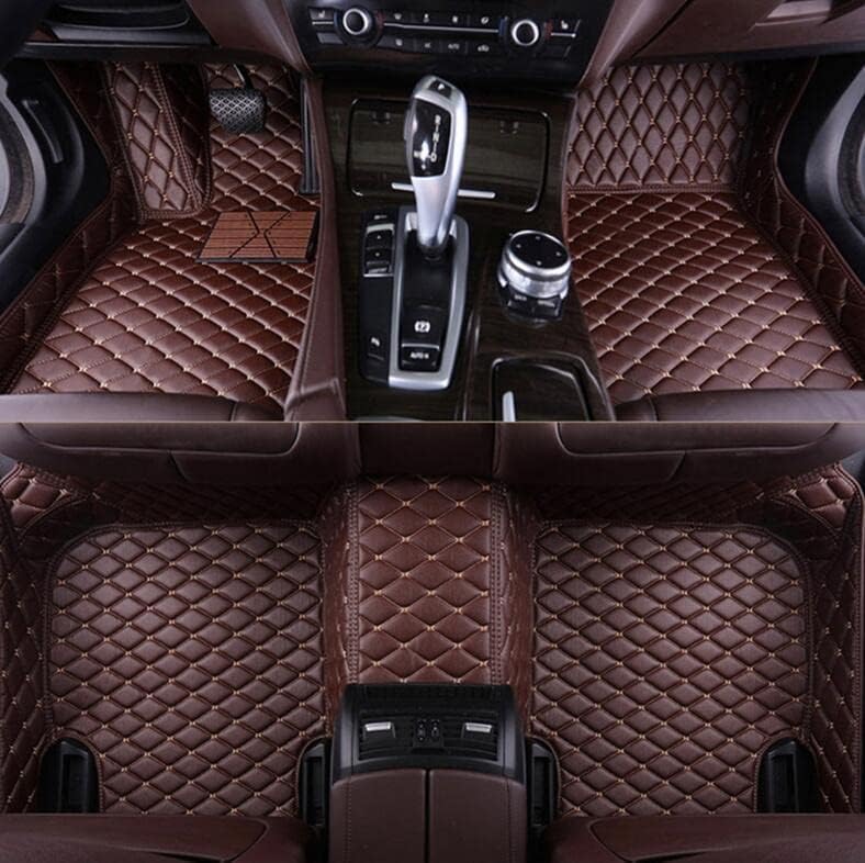 Custom All-Weather Protection Luxury Leather Floor Mats for Cars SUVs Trucks According Anti-Slip Leather Floor mats ﻿ (16,Dark Brown)