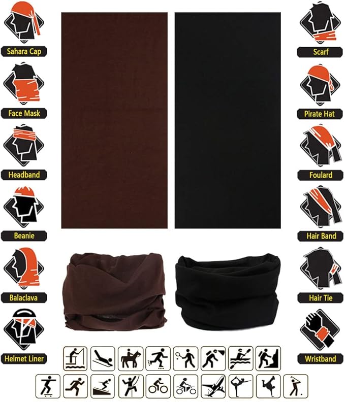 Neck Gaiter Headband Headwear Head Wrap Face Mask Magic Scarf Bandana for Men and Women
