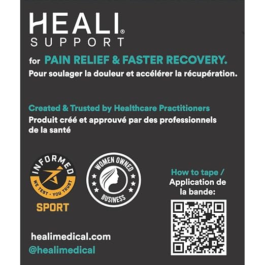 Heali Kinesiology Tape with Magnesium and Menthol, 20 Pcs Precut Strips, K Tape Roll, Knees, Physical Therapy Sports Tape for Muscle and Joint Pain Relief, Water Resistant, Black Zebra