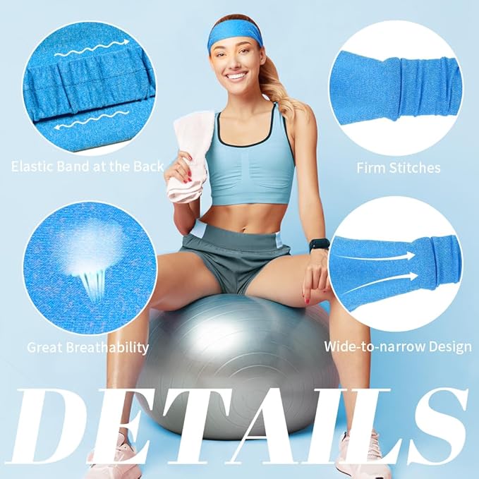Dreamlover Workout Headbands for Women Athletic, Sweatbands, Sports Headbands for Exercise, 6 Pieces