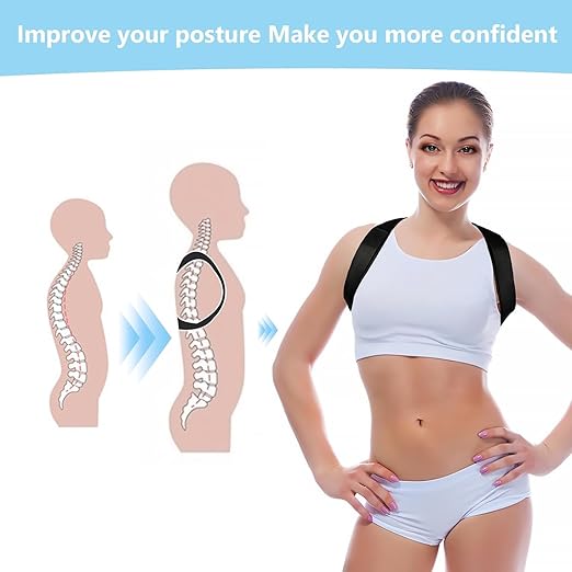 Posture Corrector for Women & Men, Adjustable Back Brace for Posture Support, Breathable & Invisible Upper Back Straightener – Relieves Neck, Shoulder, Clavicle Pain, Improves Alignment for Sitting
