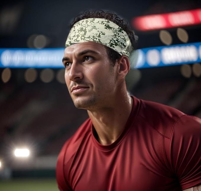 Sweat Headbands for Men,6 Pack Workout Sports Hairband for Gym, Ideal for Fitness,Running,Cycling,Hike