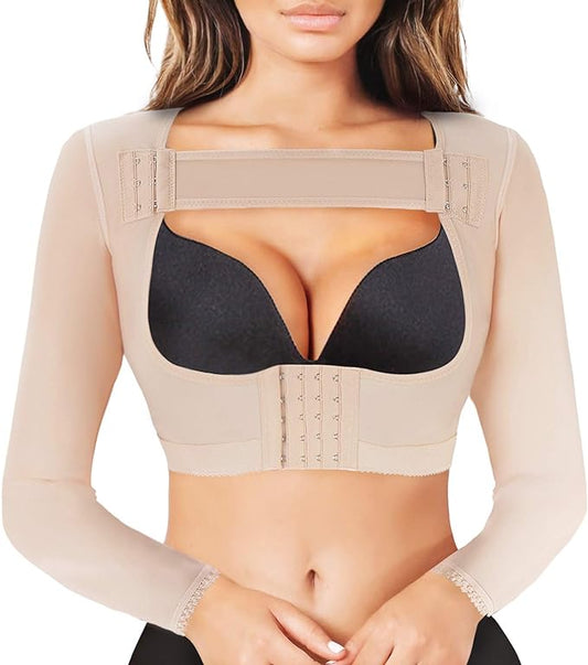 LANCS Women Upper Arm Shaper Post Surgical Compression Sleeves Slimmer Tops Posture Corrector Vest Shapewear