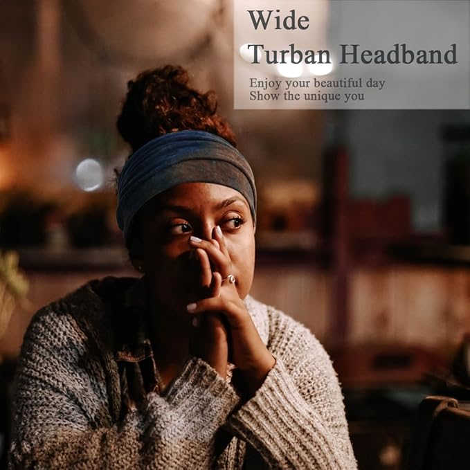 Wide Headbands For Women Stretch Headband Boho Head Bands Women's Hair Band Turban Workout Hairband Accessories Tie Dye 6 Pack