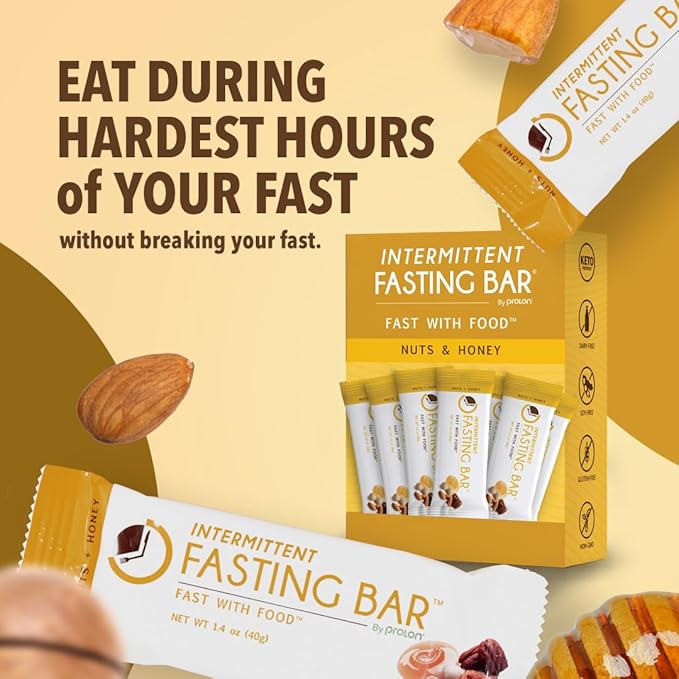 Prolon Fast Bars | Keto, Gluten Free, Dairy Free, Plant Based Protein, Intermittent Fasting Bars | Developed to Not Break Your Fast | Nuts & Honey, 24 Ct