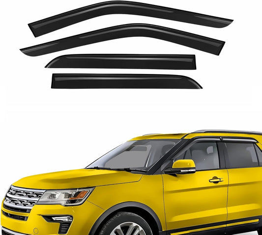 Extra Durable Window Deflectors Tape-On Window Visors Rain Guards Fit for Ford Explorer 2011-2019, Sun Visors, Wind Vent for Shades, Exterior Car Accessories - 4pcs. AG0040