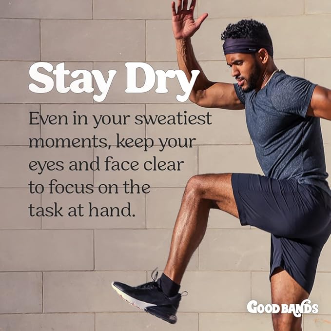 Sweatband for Men and Women - Unisex Headband That Wicks Moisture and Eliminates Excess Sweat - Durable & Long-Lasting - Running, Sports, Football, Triathlons, Construction, Yoga, Gym