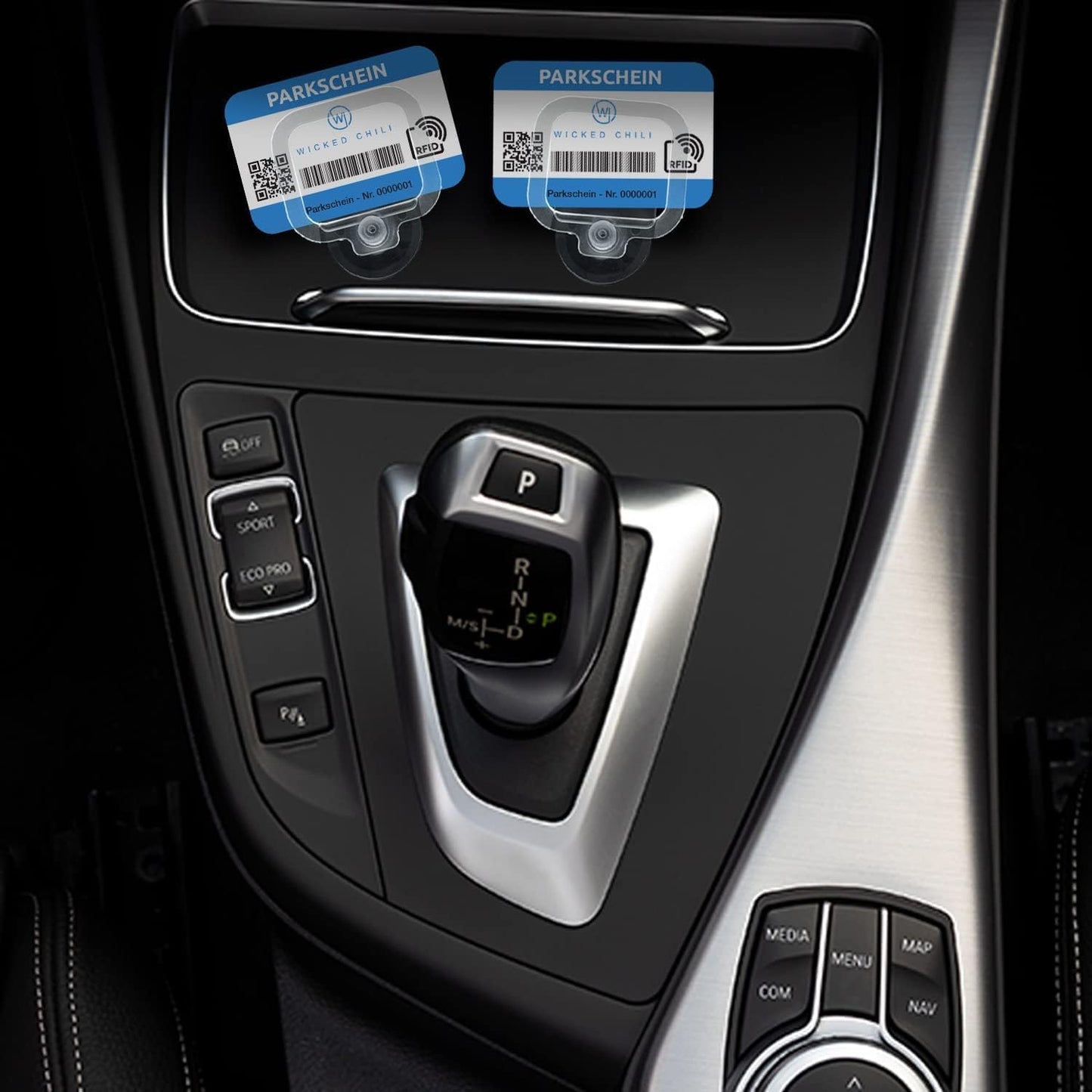 4X Parking Permit, Ticket and Note Holder for Car Windscreen, Clips with Removable Suction Cup, Avoid Parking fine, Set of 4 (Made in Germany) Transparent