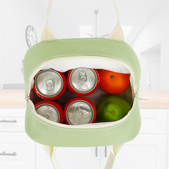 FlowFly Insulated Lunch Cooler Bag - Tote Bag Organizer for Women/Men, Prairie Green