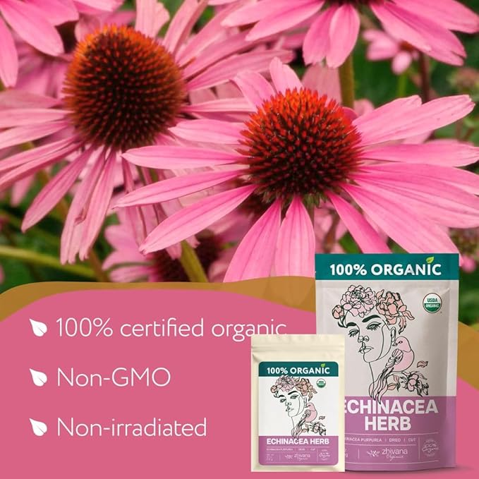 Super Value Pack 5 LB - Organic Echinacea Leaf Tea - Immune System Support - Medicinal Tea for Winter