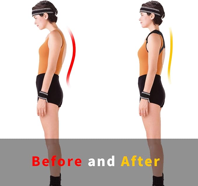 Posture Corrector for Men Women&Children Upper Back Brace Adjustable and Effective Clavicle Support Device for Thoracic Kyphosis and Shoulder Pain Relief