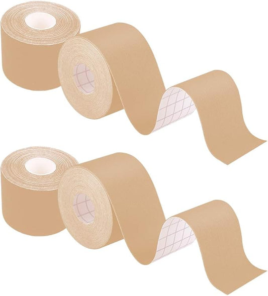 4 Rolls Kinesiology Tape, Waterproof Breathable Muscle Tape Athletic Elastic Tape 16.5ft Uncut Rolls for Knee Pain, Elbow & Shoulder Muscle for Sport Gym Fitness Running, 4 Rolls, Skin Color