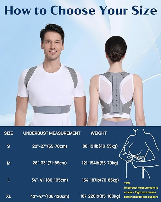 OFIR Revolutionary Upper Back Brace Posture Corrector for Women & Men, Effective Back Straightener Posture Corrector for Men, Adjustable Upper Support Shoulder Neck and Spine for Scoliosis, Hunchback