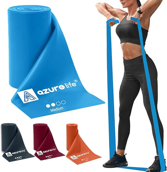 Professional 8 Yards Bulk Resistance Bands Rolls or 5,6,7 ft. Long Non-Latex Elastic Exercise Bands, Stretch Bands for PT, Yoga, Pilates, Rehab, at-Home or The Gym Workouts