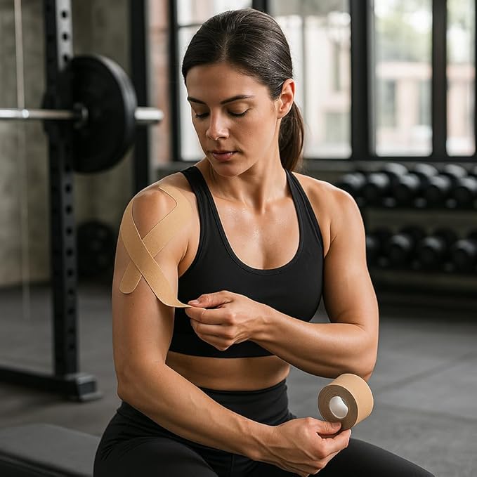 Kinesiology Tape Knees Pre-Cut 20 Inch, Muscle Tape, Athletic Tape for Injuries, Waterproof Roll, Sports Tape for Pain Relief, Physical Therapy Kinetic Tape for Knee, Shoulder, Back, Ankle, Foot