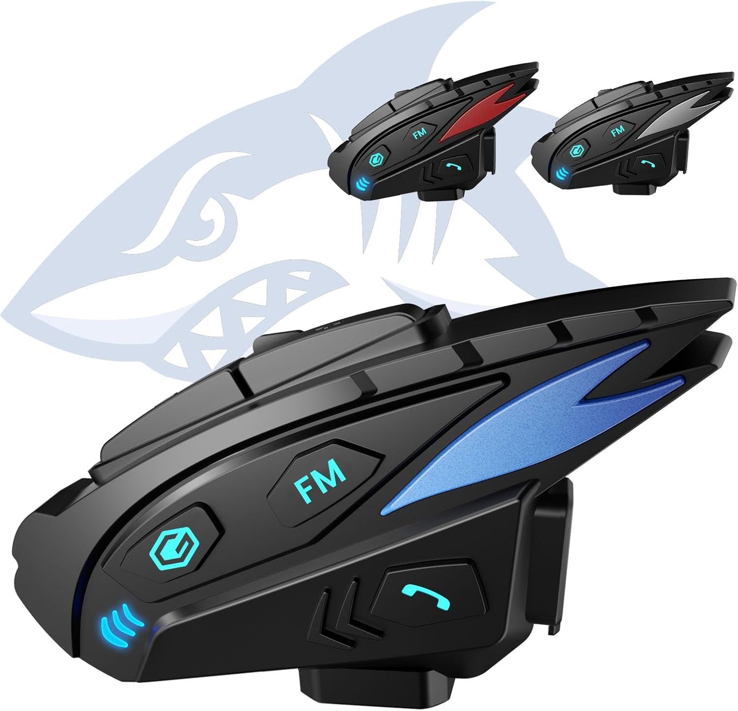 gearelec Bluetooth Headset - Motorcycle Helmet Bluetooth with Upgrade Hi-Fi Speakers, Triple Noise-Reduction/IP65 Waterproof