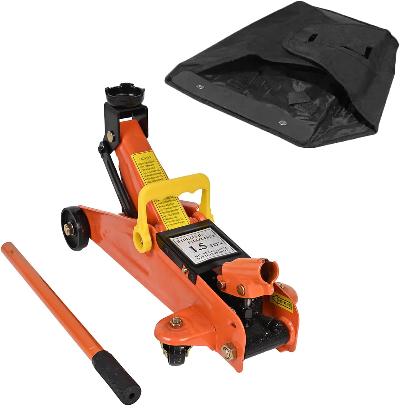 Hydraulic Floor Jack 1.5 Ton 3,300Lbs Car Lift Portable Trolley Jack 360 Degree for Cars Medium Vehicles,Orange