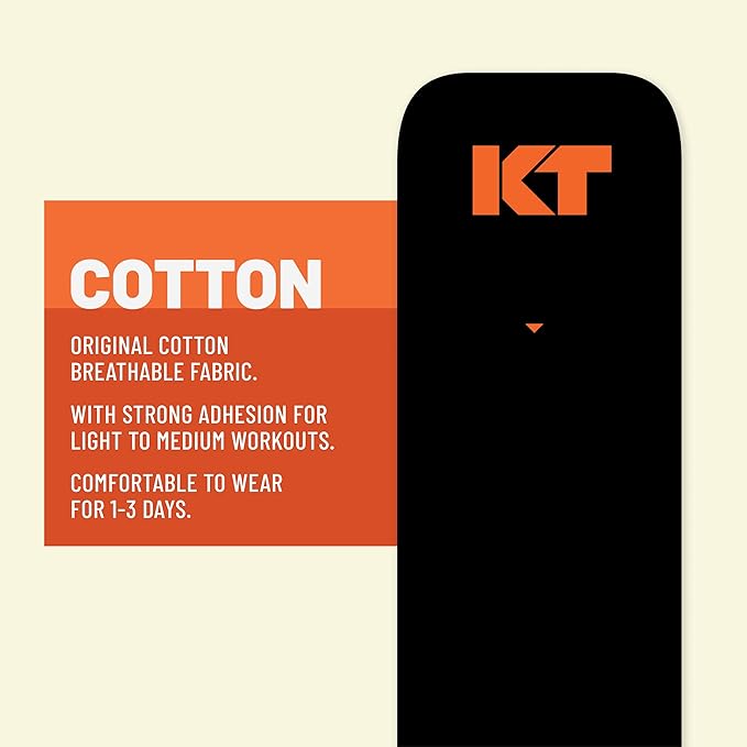 KT Tape, Original Cotton, Elastic Kinesiology Athletic Tape, 150 Precut 10” Strips