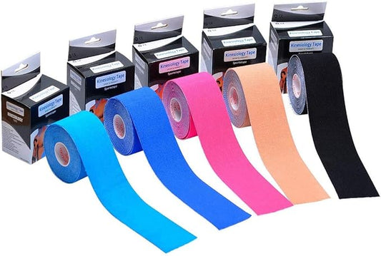 Kinesiology Tape Athletic Tape Sport Tape, Lychee Supports & Protects Muscles, Waterproof and Latex Free, Breathable Elastic for Sport Activity (5 Rolls,5 Colors)