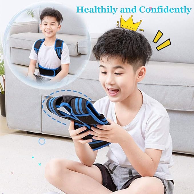 Lexniush Professional Posture Corrector for Kids, Adjustable Upper Back Posture Brace for Teenagers Boys and Girls Under Clothes Spinal Support to Improves Slouch, Prevent Humpback, Relieve Back Pain