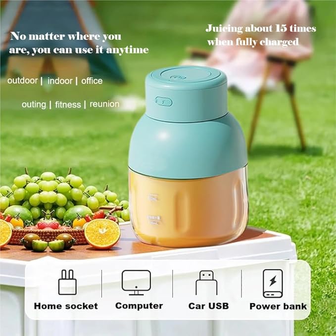 41oz,Portable Blender for Shakes and Smoothies, Leak-proof Water Bottle with Removable Straw, Handle, Lid and Shoulder Strap, BPA-free, Type-C Rechargeable, Cordless Portable Juicer，Blue