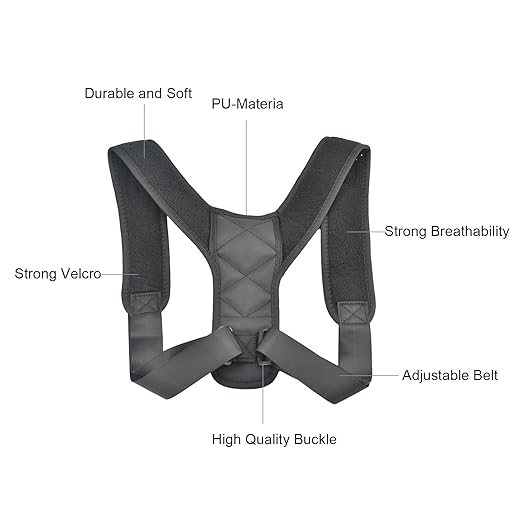 Posture Corrector For Men And Women, Back Posture Corrector, Adjustable Upper Back Support, Breathable Back Support Corrector, Relieves Neck, Shoulder, Collarbone, and Back Pain