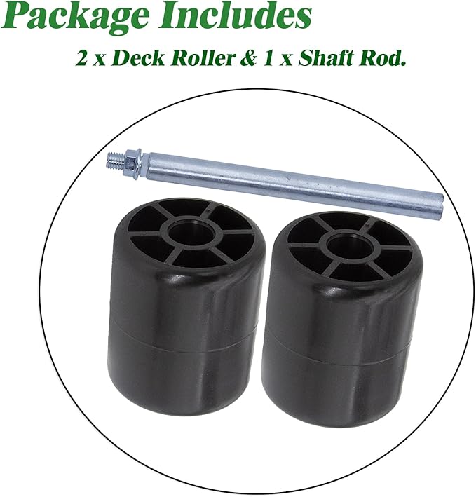 2.5" x 3" Deck Roller with Shaft Rod - Compatible With John D-eere 180, 185, 2025R, 2027R, Z655 (150+ Models) - Replaces M113955 M41644 M111134 210-303 13279