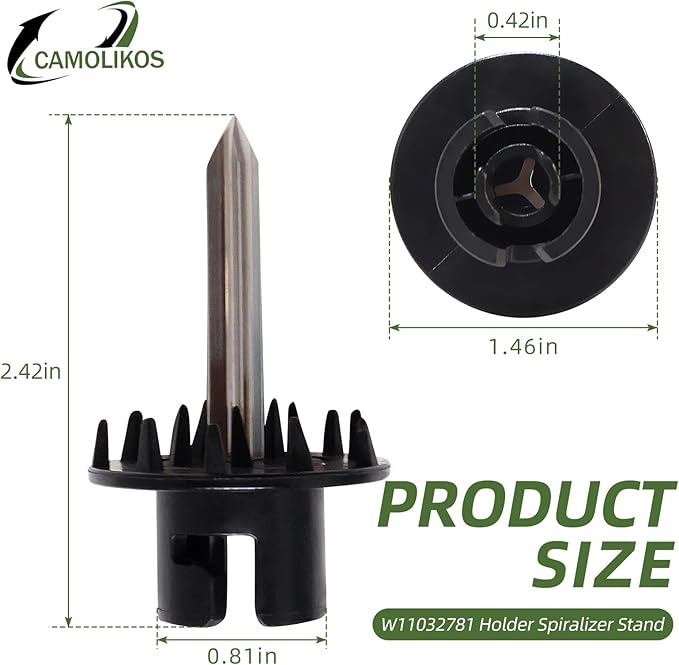 W11032781 Holder Spiralizer Stand Mixer Fruit Vegetable Attachment Fits for Whirlpool Kitchen Aid Replacement Parts W10801017 (1PC)