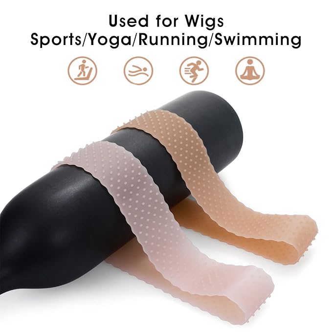 Molain Silicone Wig Grip Band 4Pcs Adjustable Wig Fix Headband Non-slip Elastic Wig Gripper Women Men Wig Bands Sweat-proof Hold Wig Cap Hairband