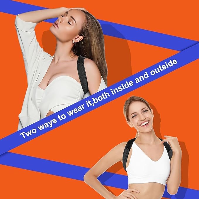 Posture Corrector for Women & Men,Breathable & Adjustable Back Posture Corrector,Invisible Upper Back Brace Support and Providing Pain Relief from Neck, Back and Shoulder,Pain Relief from Bad Posture