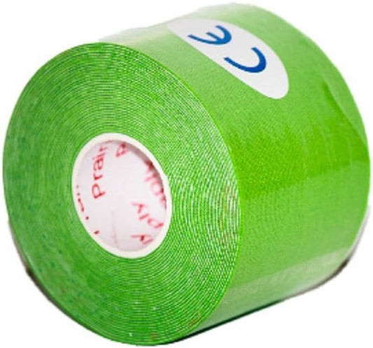 PreCut Kinesiology Tape Sport Pro (20 Pre Cut 10 Inch Strips per Roll) Athletic Recovery Muscle Support Physio TheWrapeutic Aid (Lime Green) (Single Roll)
