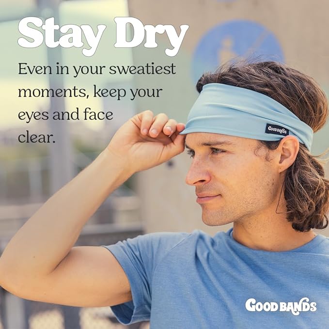 Sweatband for Men and Women - Unisex Headband That Wicks Moisture and Eliminates Excess Sweat - Durable & Long-Lasting - Running, Sports, Football, Triathlons, Construction, Yoga, Gym