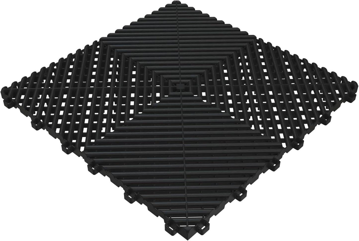Durable Polypropylene Interlocking Modular Garage Floor Tiles, Versatile Interlocking Floor Tiles, 15.7'' x 15.7'' x 0.7''(Thickness) Flooring Tile(20 Pack), Black