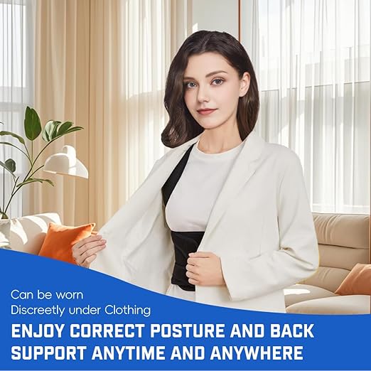 Back Brace Posture Corrector for Women & Men, Adjustable Shoulder Straightener with Full Back Support, Relief for Lower & Upper Back Pain, Hunchback & Scoliosis (Black, Medium)