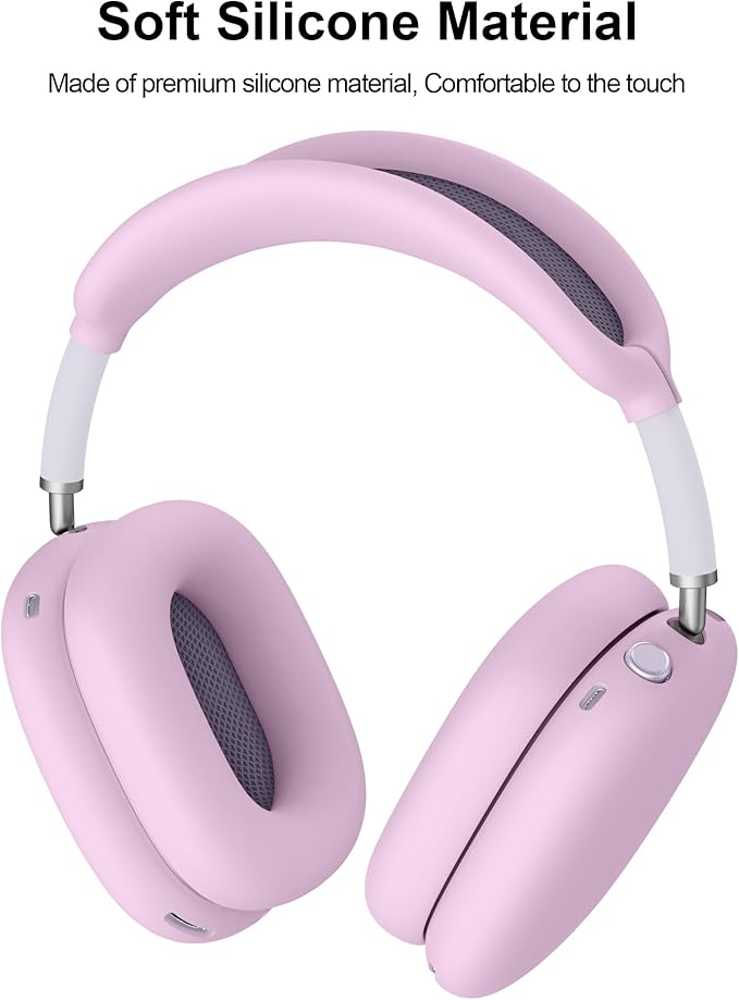 Silicone Case Cover for AirPods Max Headphones, Anti-Scratch Ear Pad/Ear Cups/Headband Cover for AirPods Max, Soft Sweat-Proof Silicone Protector Accessories for Apple AirPods Max (Violet)