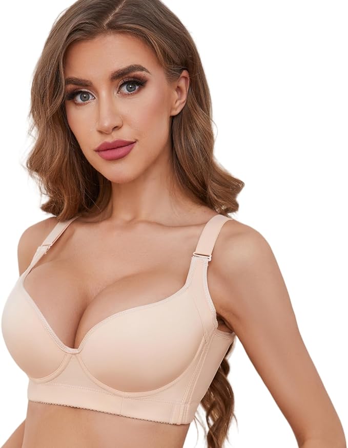 Plus Size Push Up Bra - Hide Back Fat, Smoothing, Supportive Underwire