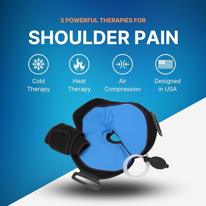 NatraCure Hot or Cold Therapy Shoulder Ice Pack Wrap, Shoulder Brace for Shoulder Pain Relief - (Heating Pad for Rotator Cuff Injuries, Surgery, Gym Injuries, Baseball, Pitching Injuries) - 6032