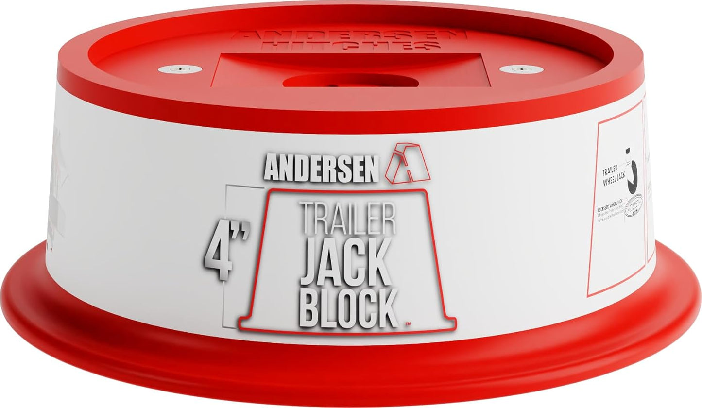 ANDERSEN HITCHES | 3684 | 4" Jack Block with Magnets | Fits up to 9" Jack Stand | RV & Camper Leveling | 50,000 lbs Capacity | Made in USA (4" Jack Block, 1)