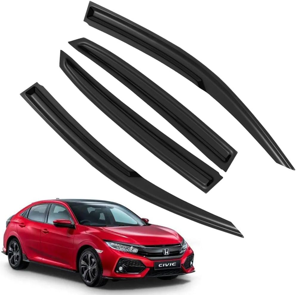 Rain Guards for Civic 2017-2021 Hatchback, Tape-on Side Window Deflectors for Civic, Window Visors for Honda Cars, for Honda Car Accessories, 4 pcs