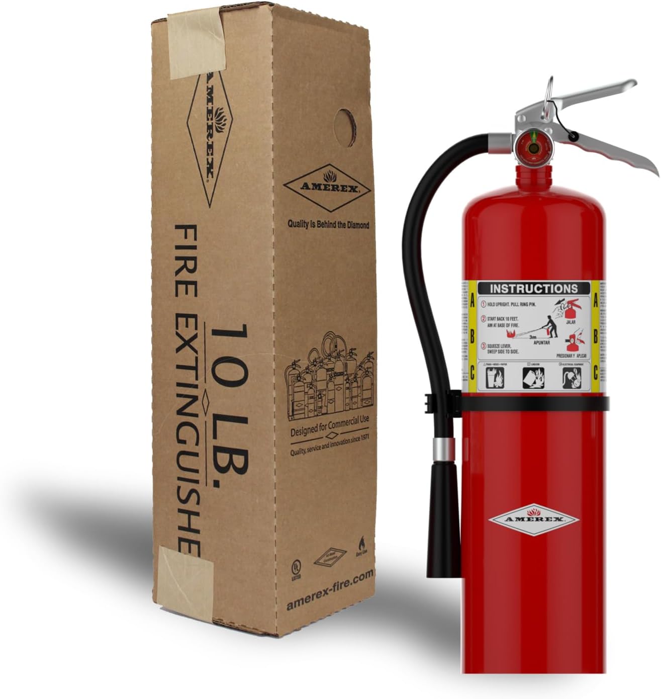 Amerex B456 ABC Dry Chemical Fire Extinguisher with Aluminum Valve, 10 lb