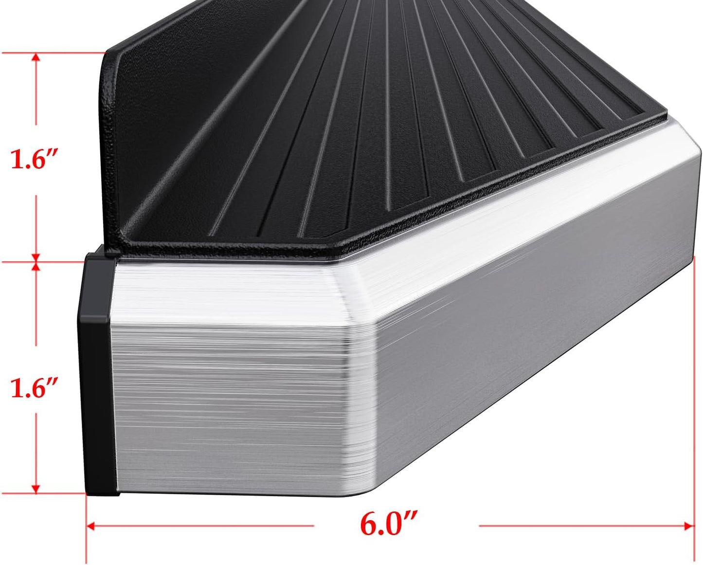 APS 6in 304 Stainless Steel (Polished Flat Style) Running Boards Side Bars Side Steps Compatible with Ford F150 2015-2025 Regular Cab & F-250 F-350 Super Duty 2017-2025