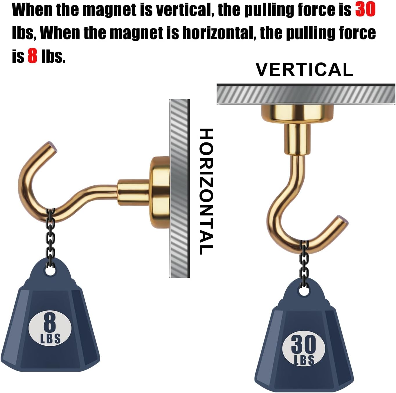 DIYMAG Magnetic Hooks, 30Lbs Strong Heavy Duty Cruise S-Hooks for Classroom, Fridge, Hanging, Kitchen etc, (6 Pack-Yellow)