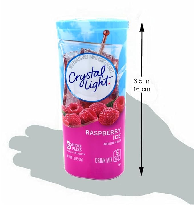 Crystal Light Raspberry Ice Drink Mix (12-quart), 1.3-ounce Packages (Pack of 2)