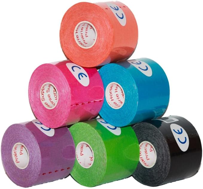 PreCut Kinesiology Tape Sport Pro (20 Pre Cut 10 Inch Strips per Roll) Athletic Recovery Muscle Support Physio TheWrapeutic Aid (Assorted Colors) (Pack of 6)